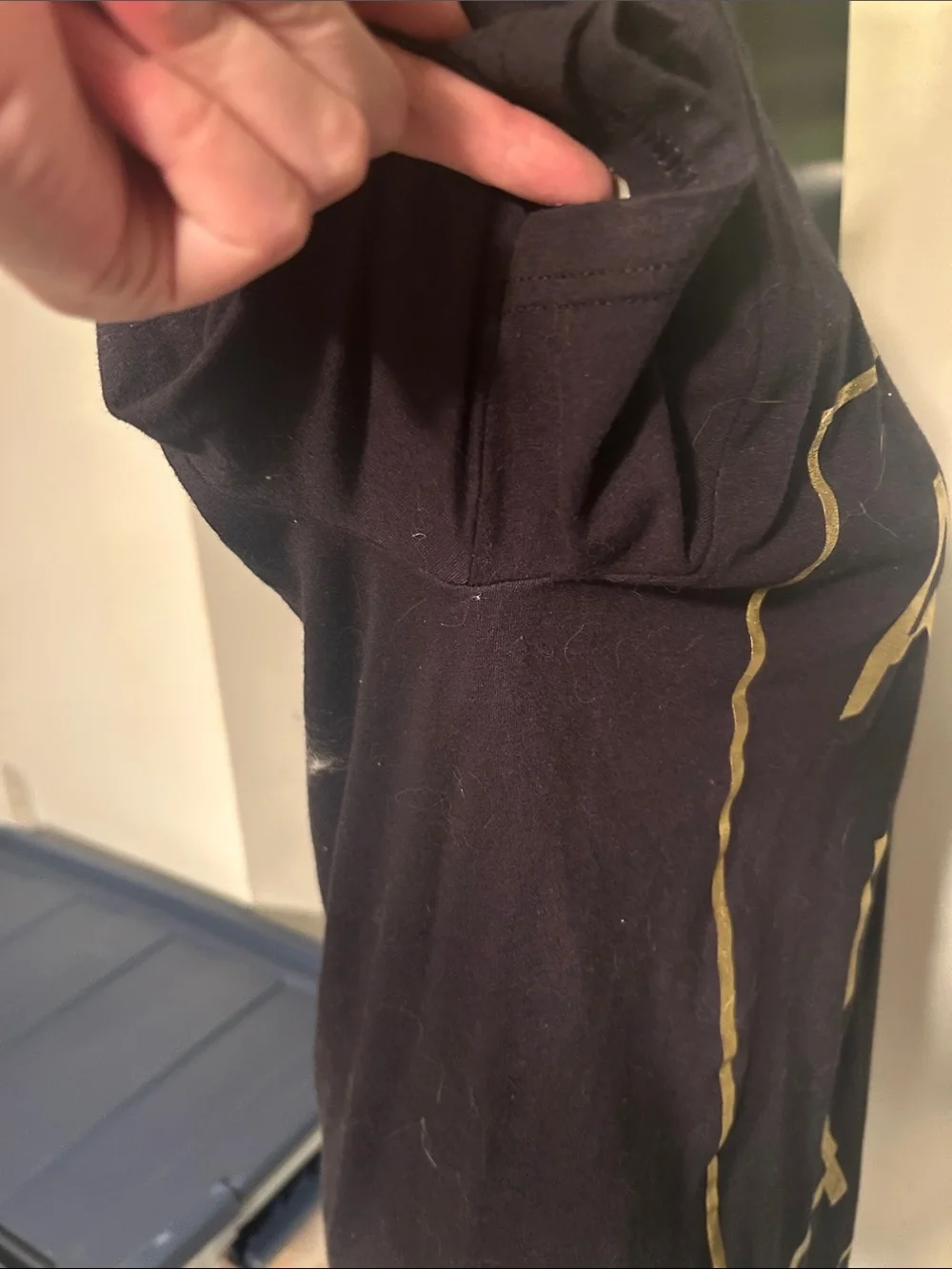 adidas Black Short Sleeve Tee with Metallic Gold ADIDAS Print